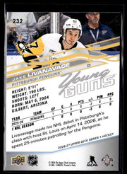 2025-26 Upper Deck Series 1 Hockey Young Guns #232 Jake Livanavage (2)
