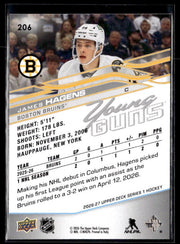 2025-26 Upper Deck Series 1 Hockey Young Guns #206 James Hagens (2)