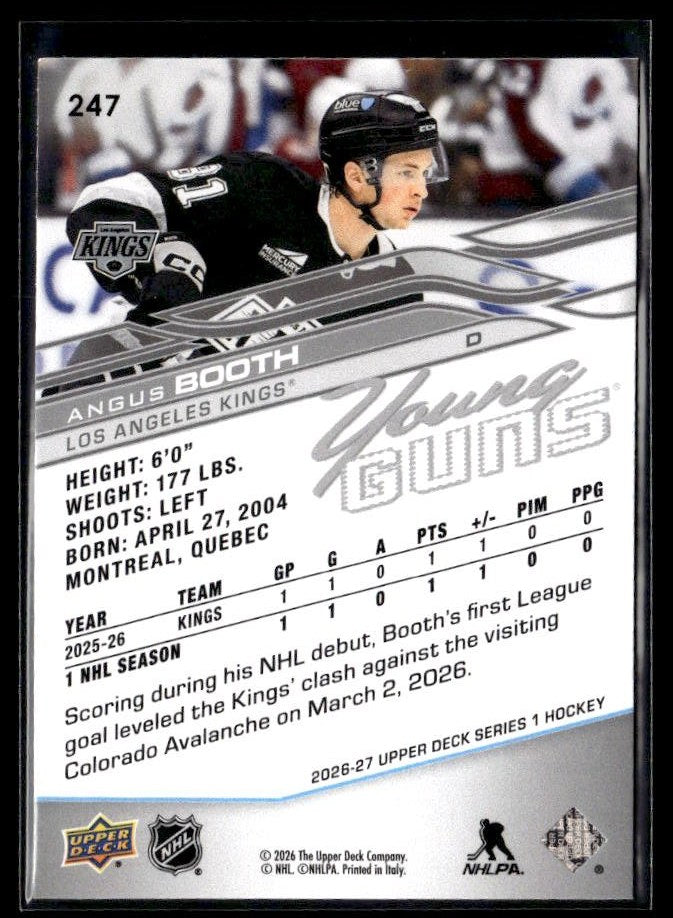 2006-07 Upper Deck Series 1 Hockey Young Guns #247 Angus Booth (2)