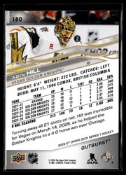 2026-27 Upper Deck Series 1 Hockey Outburst #180 Adin Hill (2)