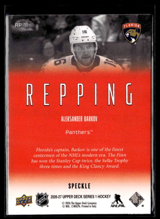 2026-27 Upper Deck Series 1 Hockey Repping Speckle #RP-11 Aleksander Barkov (2)