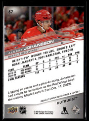 2026-27 Upper Deck Series 1 Hockey Outburst #57 Albert Johansson (2)