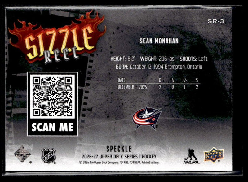 2026-27 Upper Deck Series 1 Hockey Sizzle Reel Speckle #SR-3 Sean Monahan (2)