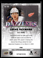 2026-27 Upper Deck Series 1 Hockey Dazzlers Pink #DZ-50 Lucas Raymond (2)