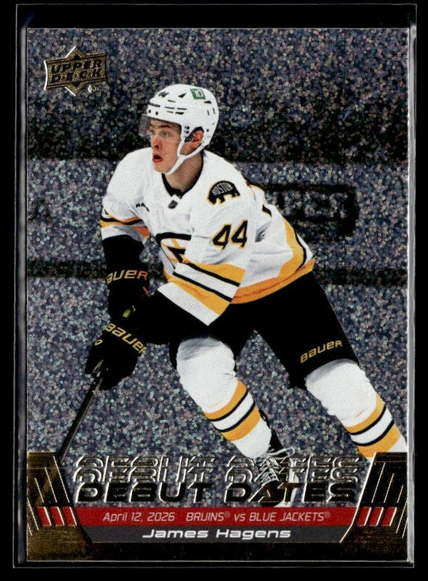 2026-27 Upper Deck Series 1 Hockey Debut Dates Speckle #DD-13 James Hagens RC