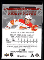 2026-27 Upper Deck Series 1 Hockey Debut Dates Speckle William Strömgren RC (2)
