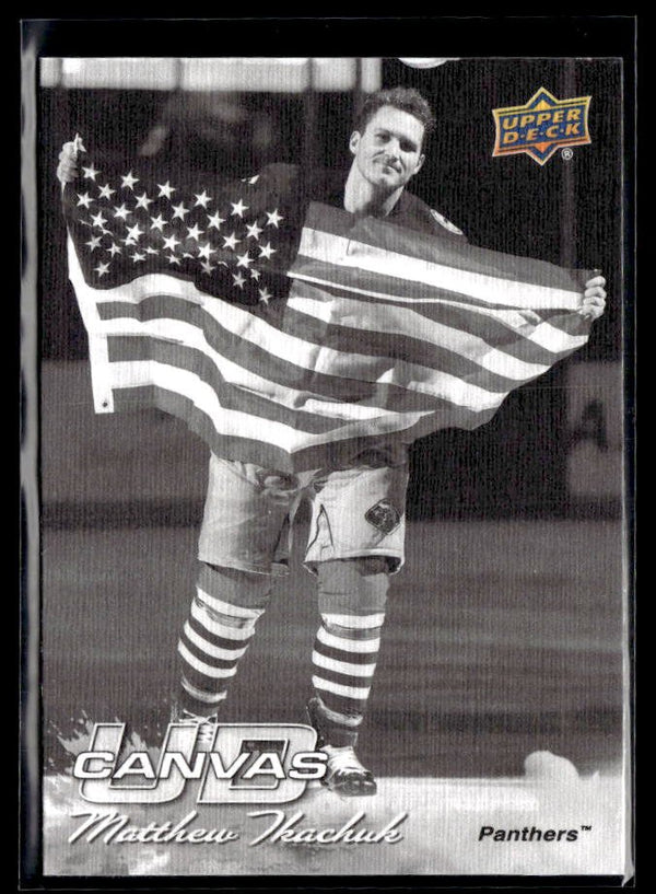 2026-27 Upper Deck Series 1 Hockey Canvas Black & White #C-55 Matthew Tkachuk # Canvas hockey card from Upper Deck