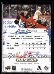 2026-27 Upper Deck Series 1 Hockey Canvas Young Guns #C-116 Jordan Donovan (2)