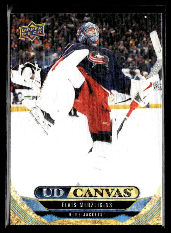 2024-25 Upper Deck Series 2 Hockey Canvas #C190 Elvis Merzlikins # Canvas hockey card from Upper Deck
