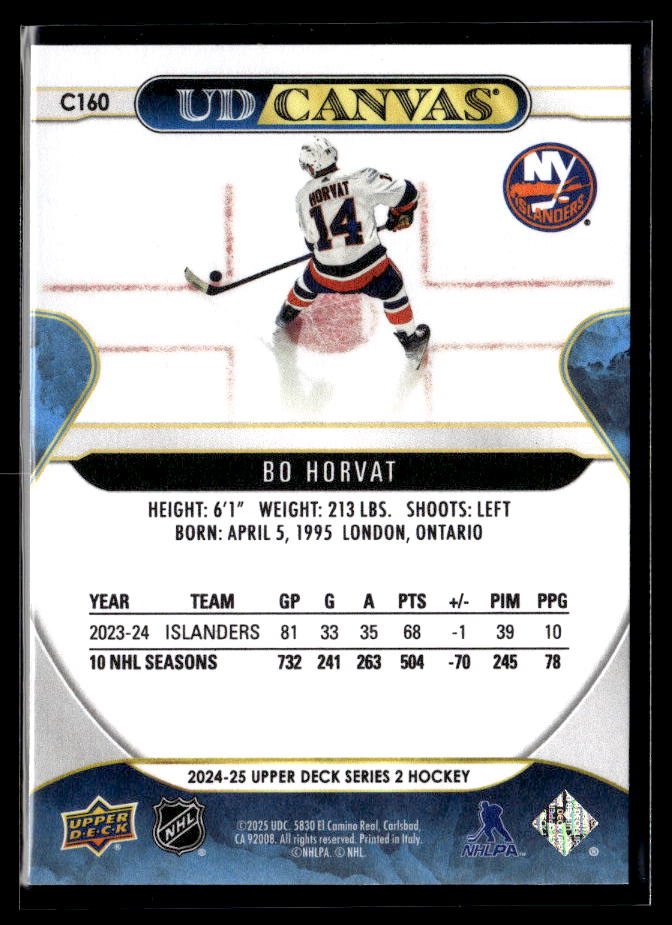 2024-25 Upper Deck Series 2 Hockey Canvas #C160 Bo Horvat (2)