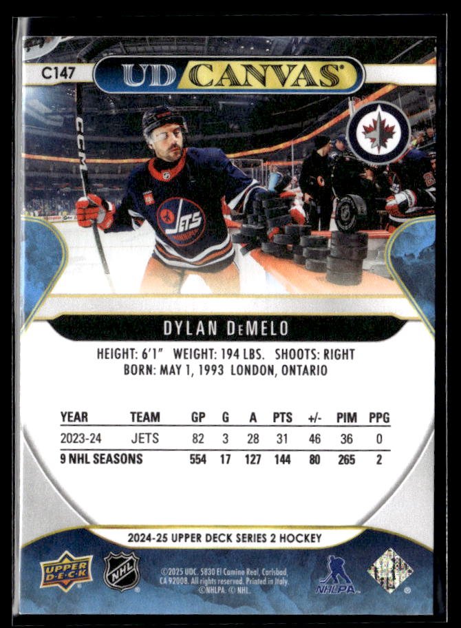 2024-25 Upper Deck Series 2 Hockey Canvas #C147 Dylan DeMelo (2)