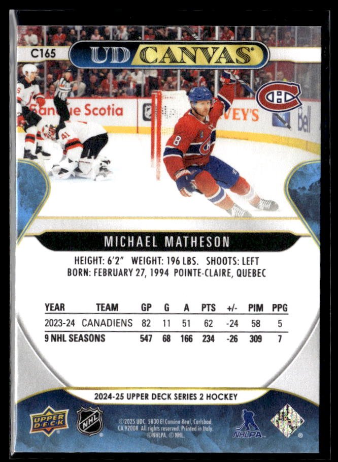2024-25 Upper Deck Series 2 Hockey Canvas #C165 Michael Matheson (2)