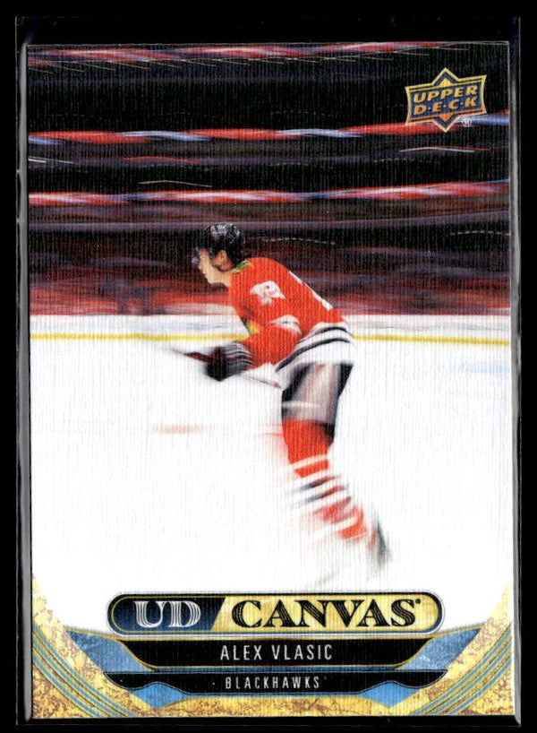 2024-25 Upper Deck Series 2 Hockey Canvas #C181 Alex Vlasic # Canvas hockey card from Upper Deck
