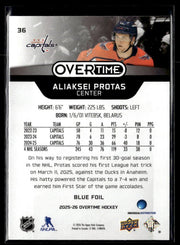 2025-26 Upper Deck Overtime Hockey Blue Foil #36 Aliaksei Protas (2)