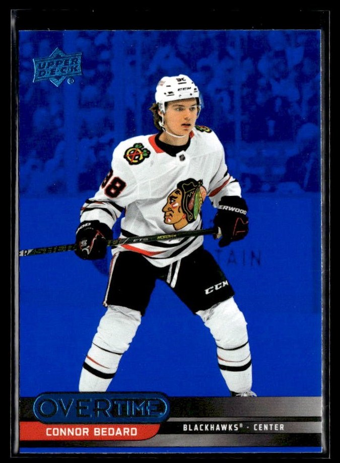 2025-26 Upper Deck Overtime Hockey Blue Foil #64 Connor Bedard