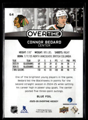 2025-26 Upper Deck Overtime Hockey Blue Foil #64 Connor Bedard (2)