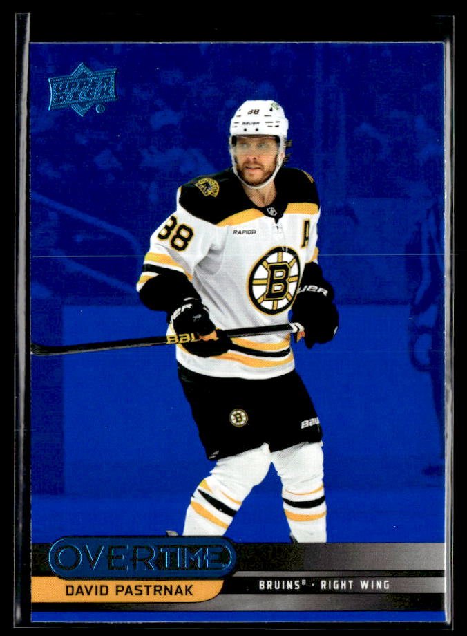 2025-26 Upper Deck Overtime Hockey Blue Foil #16 David Pastrnak
