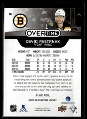 2025-26 Upper Deck Overtime Hockey Blue Foil #16 David Pastrnak (2)