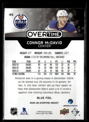 2025-26 Upper Deck Overtime Hockey Blue Foil #45 Connor McDavid (2)