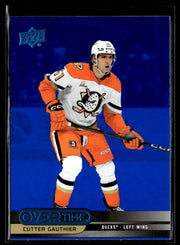 2025-26 Upper Deck Overtime Hockey Blue Foil #42 Cutter Gauthier