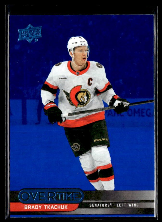 2025-26 Upper Deck Overtime Hockey Blue Foil #6 Brady Tkachuk