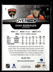 2025-26 Upper Deck Overtime Hockey Blue Foil #3 Evan Rodrigues (2)