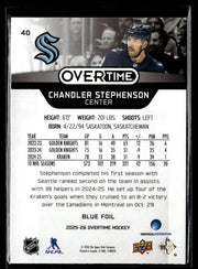 2025-26 Upper Deck Overtime Hockey Blue Foil #40 Chandler Stephenson (2)