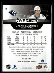 2025-26 Upper Deck Overtime Hockey Blue Foil #11 Dylan Guenther (2)