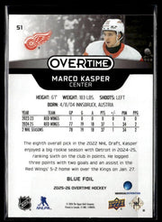 2025-26 Upper Deck Overtime Hockey Blue Foil #51 Marco Kasper (2)