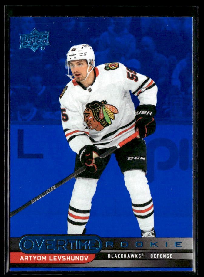 2025-26 Upper Deck Overtime Hockey Overtime Rookie Blue Foil Artyom Levshunov