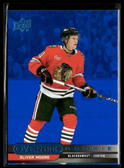 2025-26 Upper Deck Overtime Hockey Blue Foil #86 Oliver Moore RC