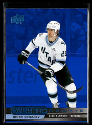 2025-26 Upper Deck Overtime Hockey Overtime Rookie Blue Foil #99 Dmitri Simashev