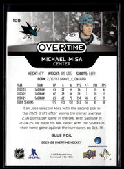 2025-26 Upper Deck Overtime Hockey Blue Foil #100 Michael Misa RC (2)