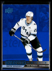 2025-26 Upper Deck Overtime Hockey Blue Foil #99 Dmitri Simashev RC
