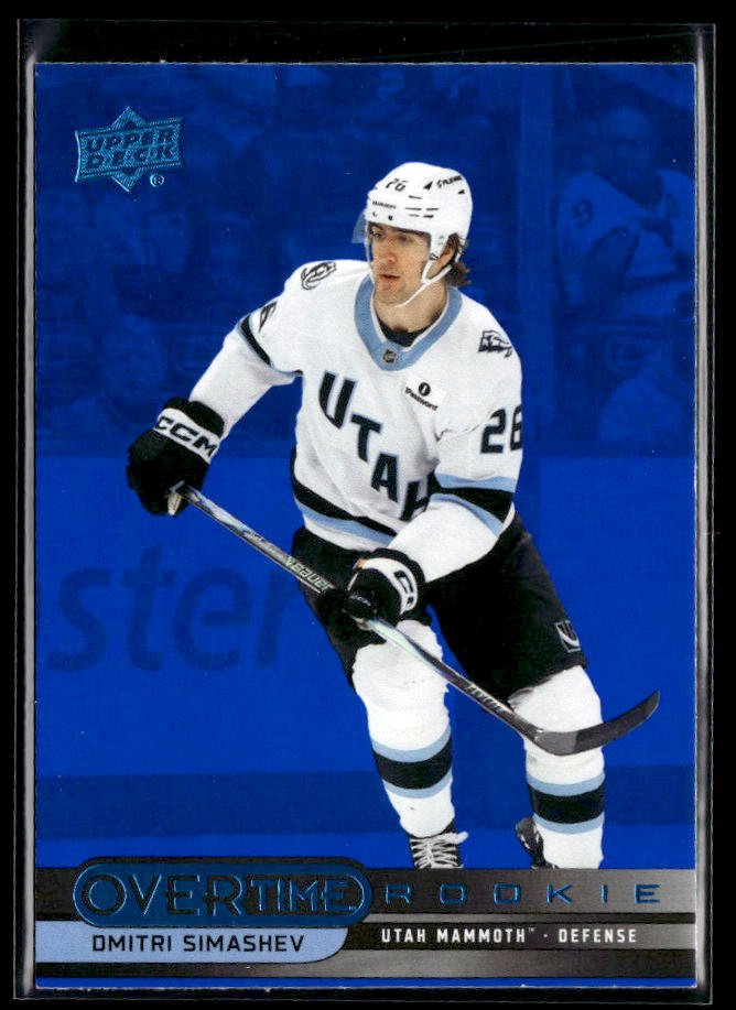 2025-26 Upper Deck Overtime Hockey Blue Foil #99 Dmitri Simashev RC