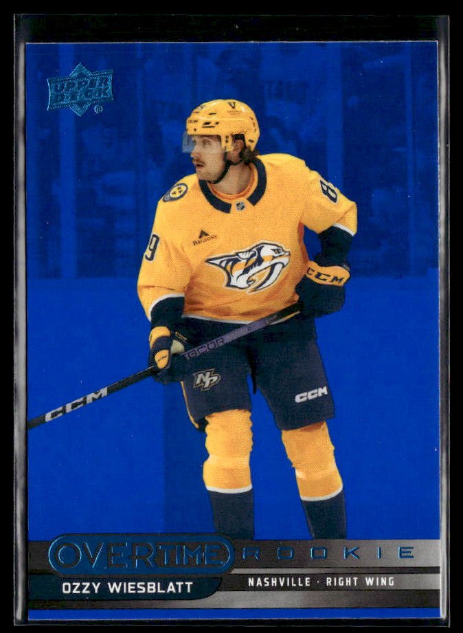 2025-26 Upper Deck Overtime Hockey Blue Foil #76 Ozzy Wiesblatt