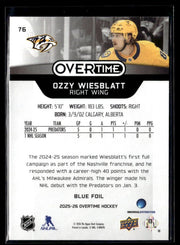 2025-26 Upper Deck Overtime Hockey Blue Foil #76 Ozzy Wiesblatt (2)