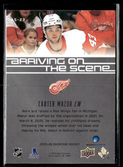 2025-26 Upper Deck Overtime Hockey Arriving on the Scene #AS-23 Carter Mazur (2)