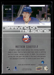 2025-26 Upper Deck Overtime Hockey Arriving on the Scene #AS-36 Matthew Schaefer (2)