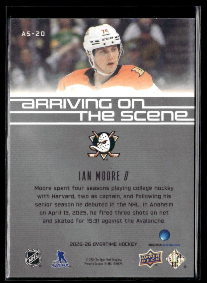 2025-26 Upper Deck Overtime Hockey Arriving on the Scene #AS-20 Ian Moore RC (2)