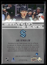 2025-26 Upper Deck Overtime Hockey Arriving on the Scene #AS-28 Jani Nyman RC (2)