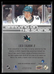 2025-26 Upper Deck Overtime Hockey Arriving on the Scene #AS-26 Luca Cagnoni (2)