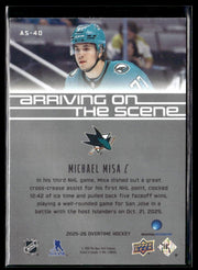 2025-26 Upper Deck Overtime Hockey Arriving on the Scene #AS-40 Michael Misa RC (2)