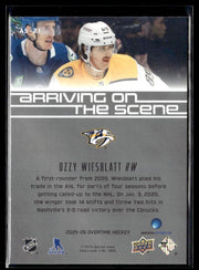 2025-26 Upper Deck Overtime Hockey Arriving on the Scene Ozzy Wiesblatt (2)