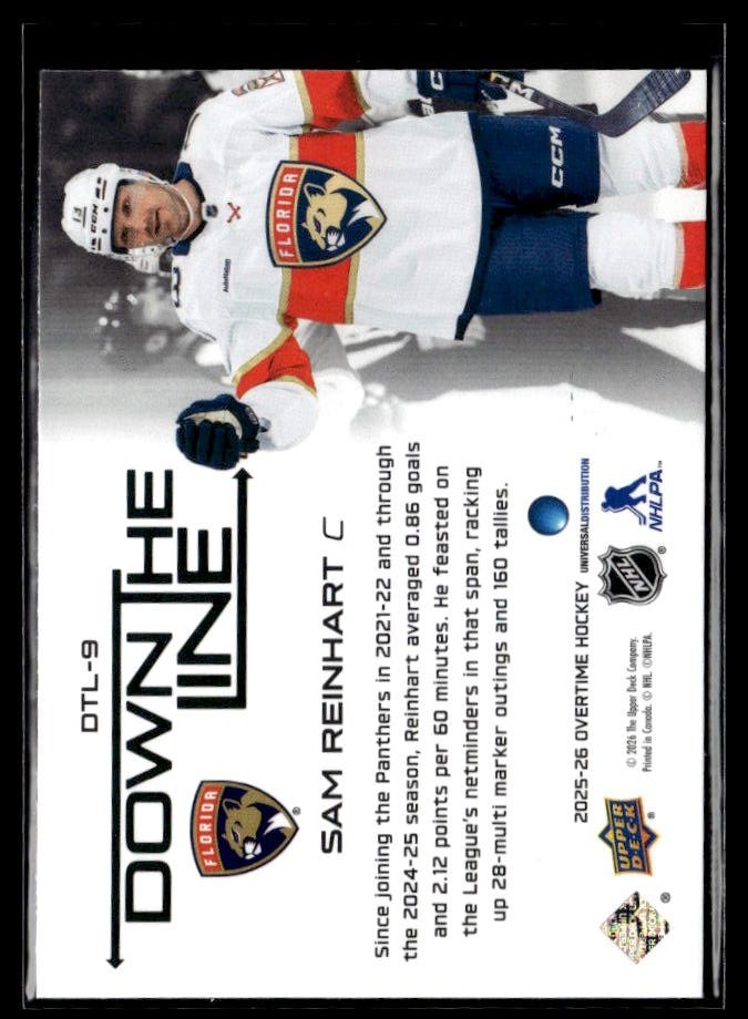 2025-26 Upper Deck Overtime Hockey Down the Line #DTL-9 Sam Reinhart (2)