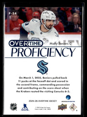 2025-26 Upper Deck Overtime Hockey Overtime Proficiency #P-24 Matty Beniers (2)