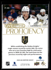 2025-26 Upper Deck Overtime Hockey Proficiency #P-30 Jack Eichel (2)