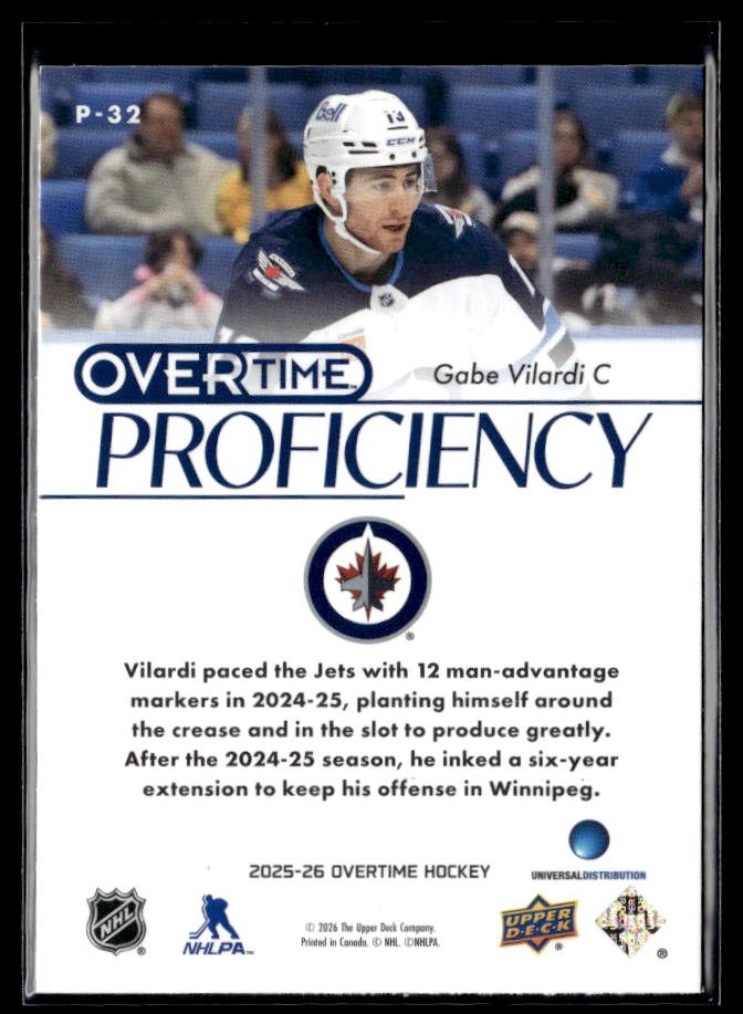 2025-26 Upper Deck Overtime Hockey Proficiency #P-32 Gabe Vilardi (2)