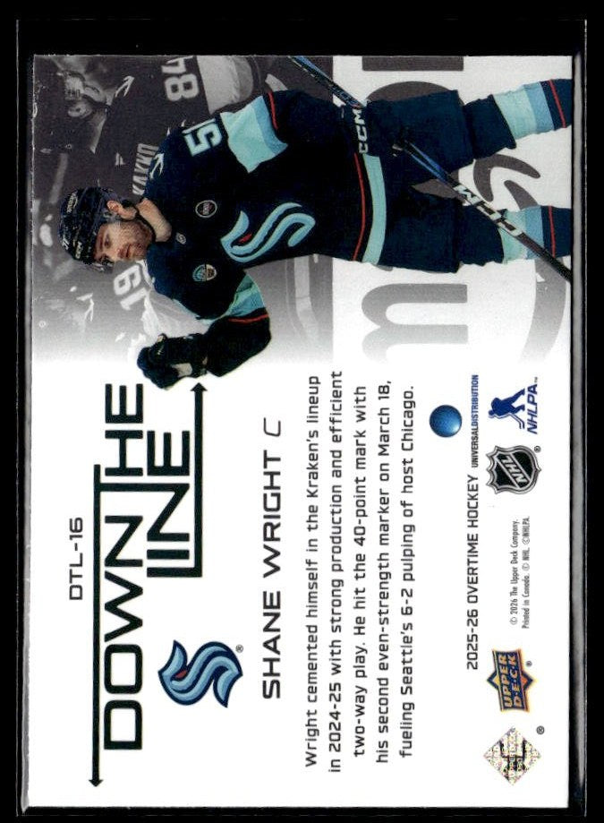 2025-26 Upper Deck Overtime Hockey Down the Line #DTL-16 Shane Wright (2)