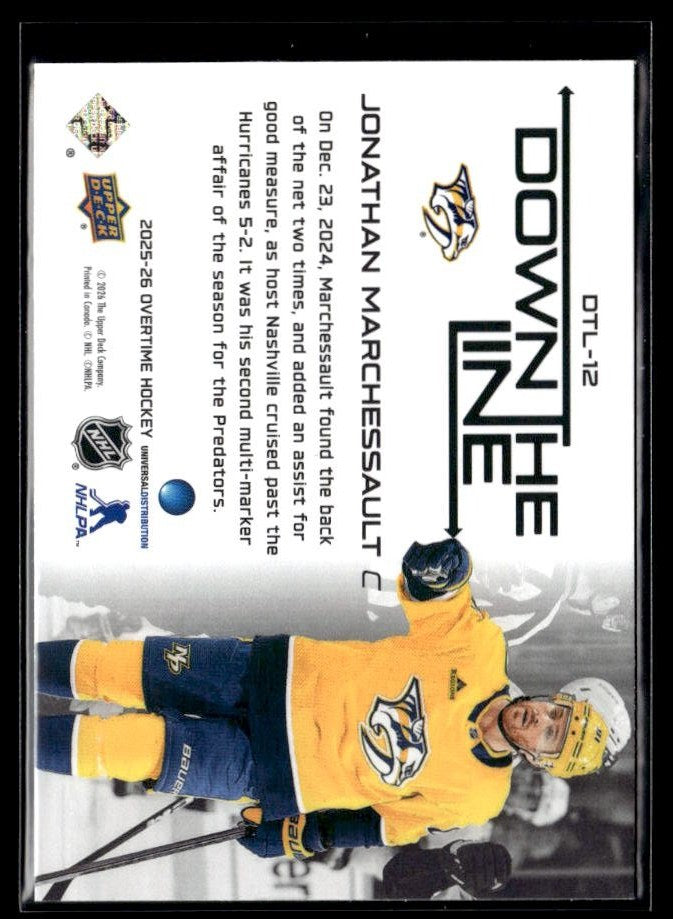 2025-26 Upper Deck Overtime Hockey Down the Line #DTL-12 Jonathan Marchessault (2)